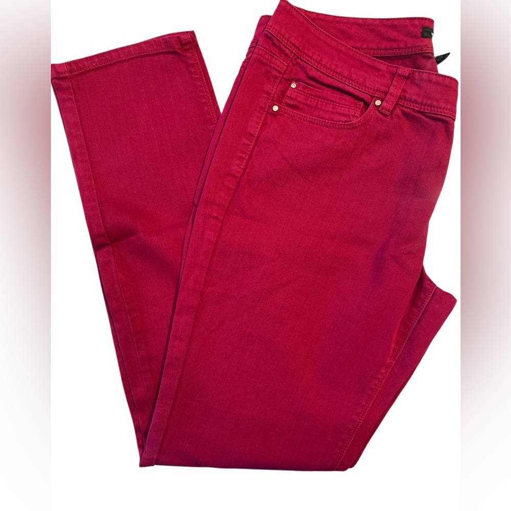 White House Black Market Red Jeans Size 12R Slim Leg